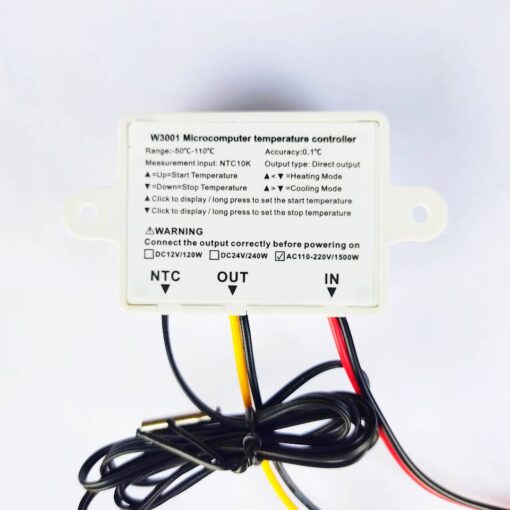 W3001 เครื่องควบคุมอุณหภูมิ 12V 24V 220V - Image 4